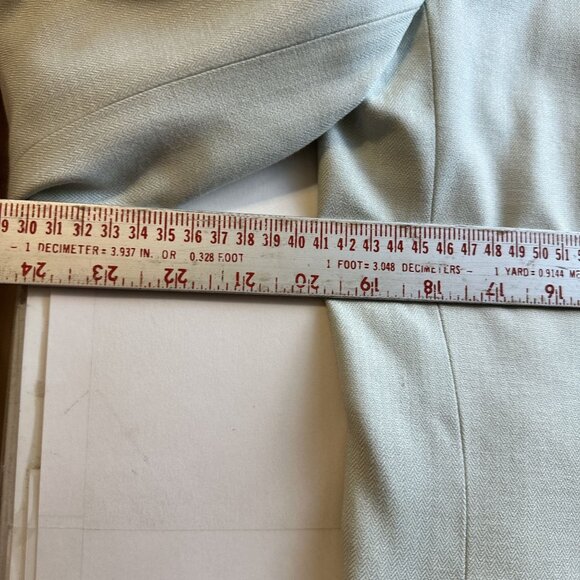 Vtg Womens Oversized Blazer Mint Green Large 12 Single Button R Russ 90s - Picture 4 of 8